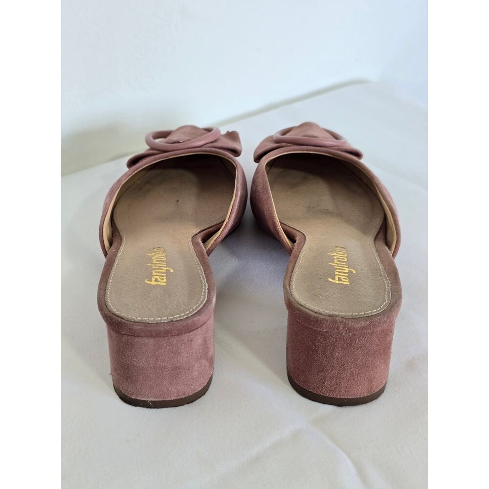 Anthropologie Farylrobin Sarao Blush Suede Mule Heels Size 6 - Picture 5 of 7